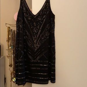 Free people black sequin slip